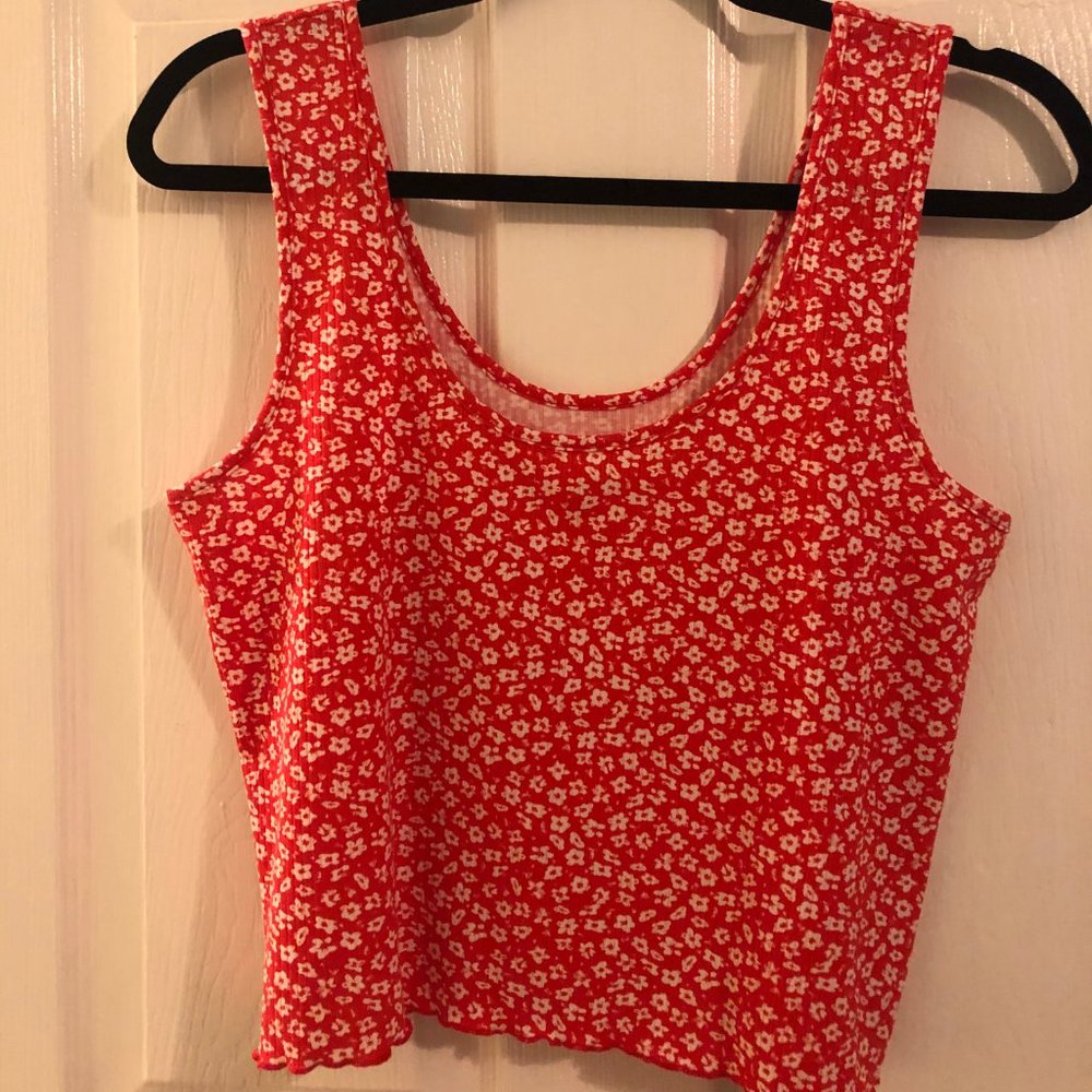 PacSun Floral Tank Crop Top - Picture 2 of 2